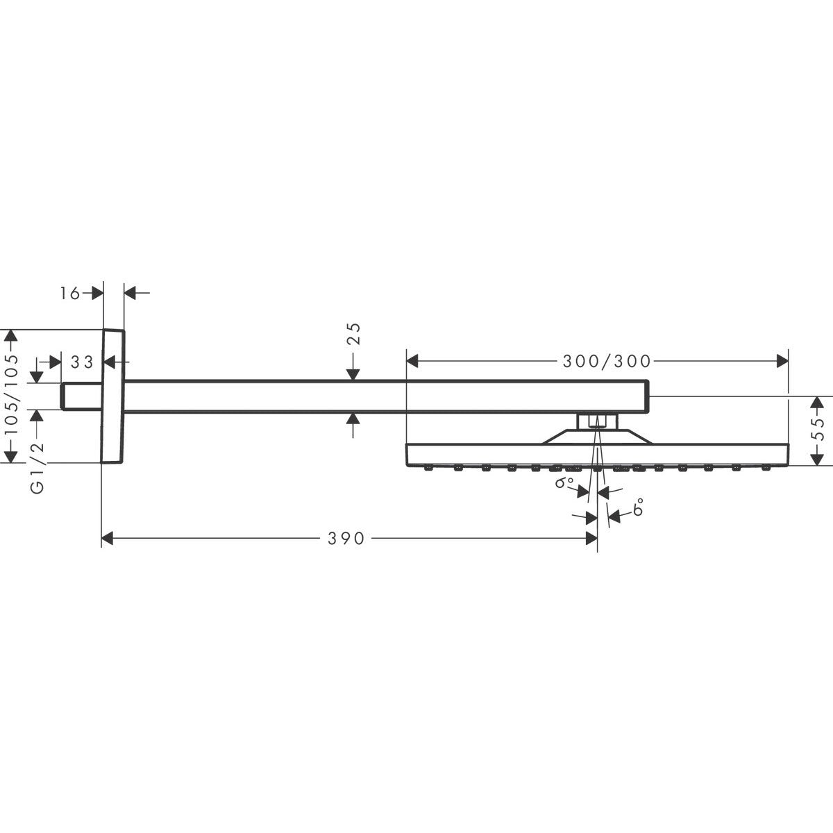 hansgrohe rail kit handset dimensions