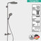 Hansgrohe PowderRain 240 Showerpipe With Thermostatic Shower Mixer black