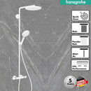 Hansgrohe PowderRain 240 Showerpipe With Thermostatic Shower Mixer white