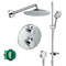 Hansgrohe Round 2 Outlet Thermostatic Valve with Raindance 240 Overhead Shower and Slide Rail Kit