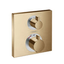 Hansgrohe Square Thermostatic Valve with Raindance 300 Overhead Shower & Handset Brushed Bronze