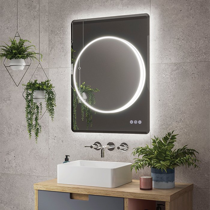 HiB Frontier LED Illuminated Mirror With Demister Pad