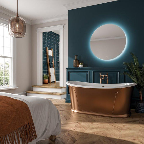 HiB Theme LED Illuminated Round Bathroom Mirror