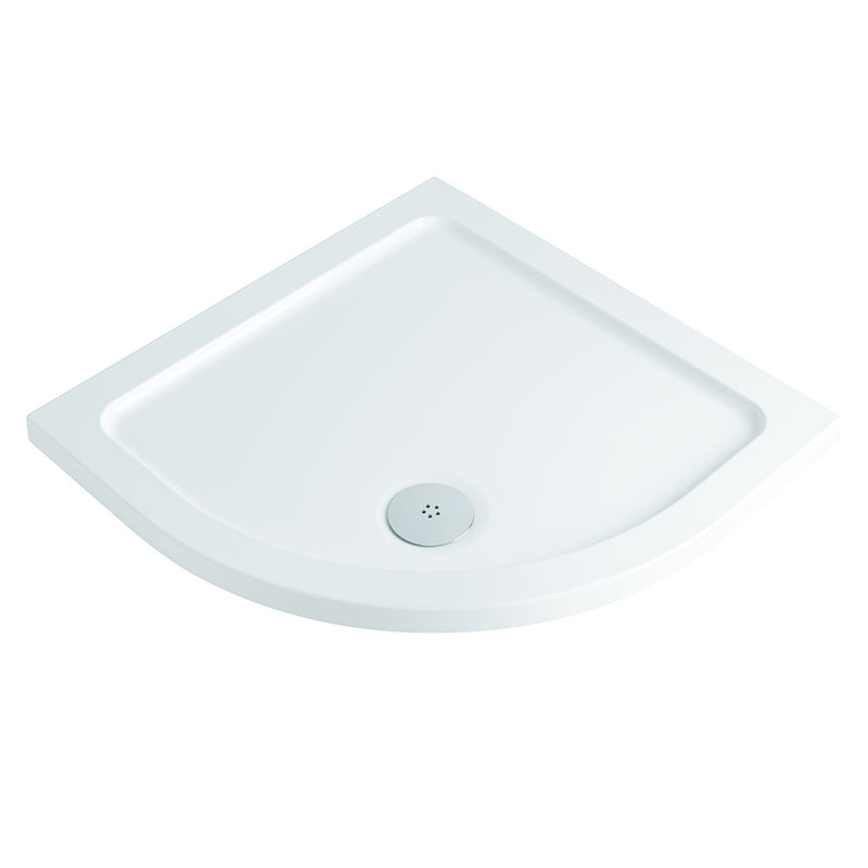 Deluxe Quadrant Low Profile Shower Tray White With Waste