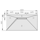 jackoboard aqua line easy shower board tray with linear drain 1800x900mm end drain