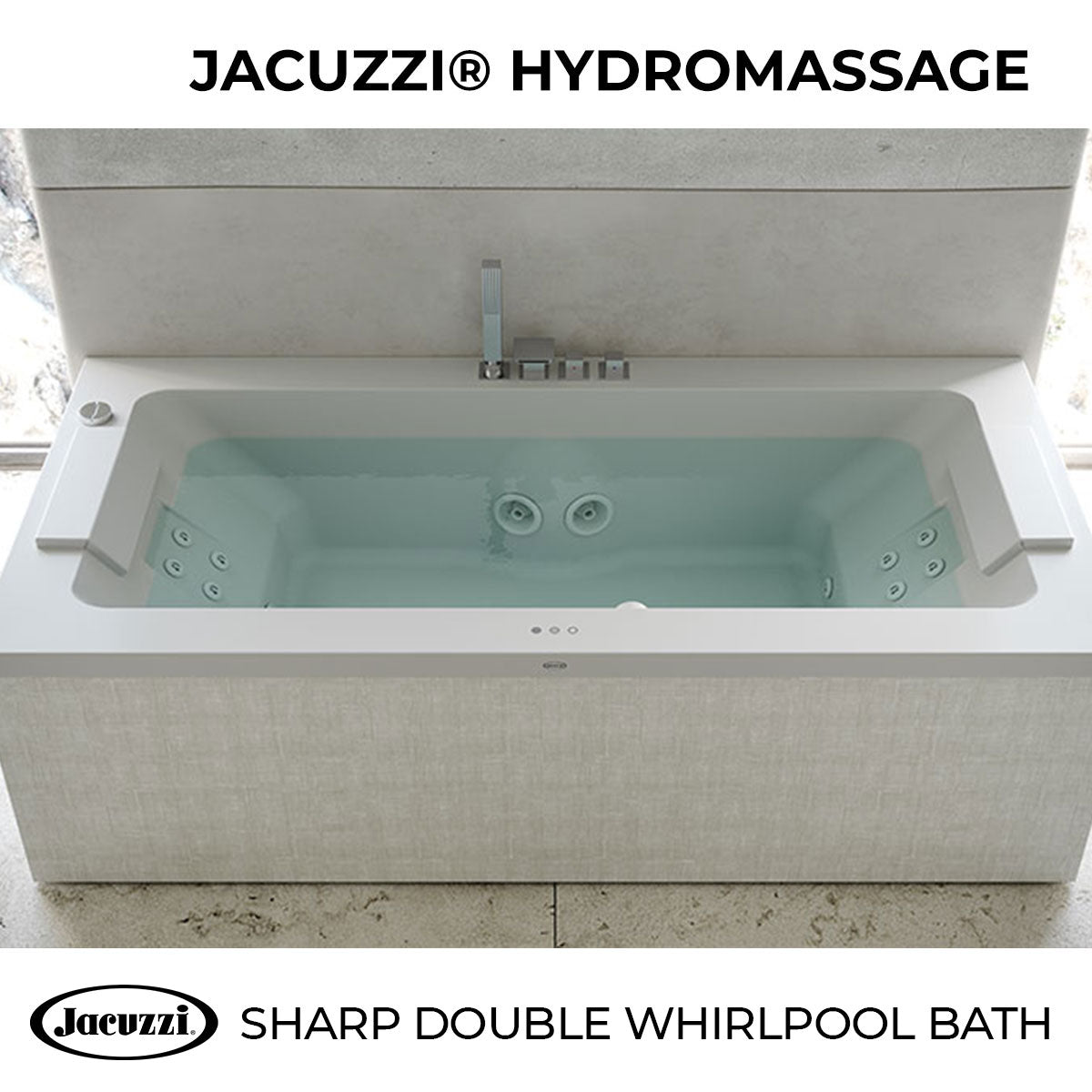 Jacuzzi® Sharp Double Whirlpool Bath With Full Body Hydromassage