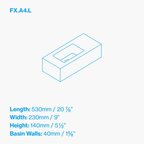 Kast Fox Compact Rectangle Wall-Hung Concrete Basin