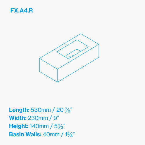 Kast Fox Compact Rectangle Wall-Hung Concrete Basin