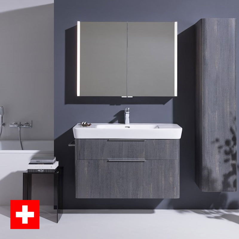 Laufen Moderna 840 Two Drawer Wall Hung Vanity Washbasin Unit With Shelf Surface