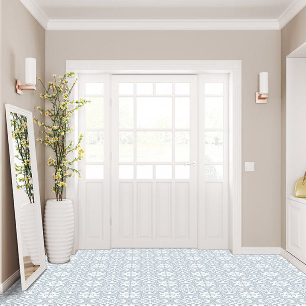 Rectangular Powder Blue Tile Ledbury Powder Blue Porcelain Tile 45x45cm Matt