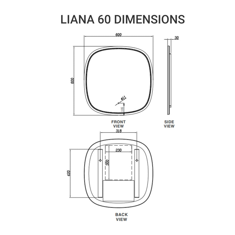Liana 60 LED Bathroom Mirror