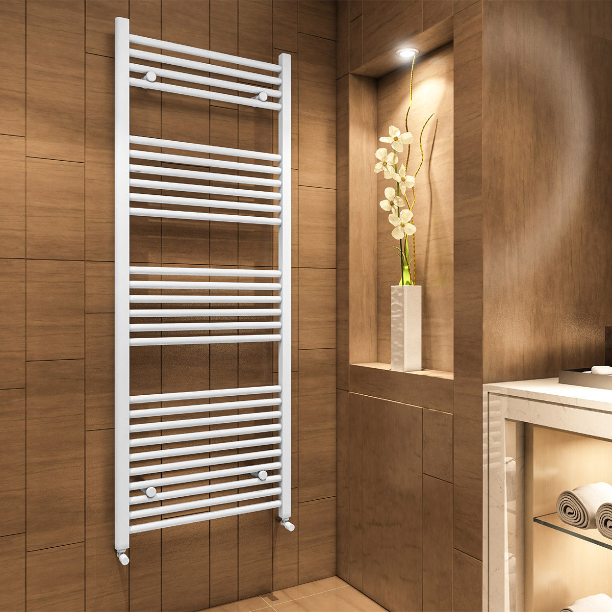 Madrid All Electric Heated Towel Rail - Gloss White