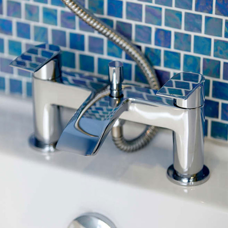 Granlusso Amalfi Chrome Bath Shower Mixer With Handset Kit