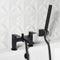 Deluxe Manly Black Bath Shower Mixer With Handset Kit