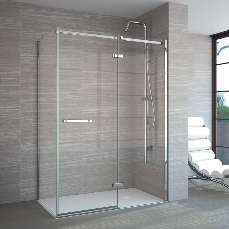 Merlyn 8 Series Frameless Hinge & Inline Shower Door With Side Panel