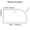 Merlyn Touchstone Slip Resistant Shower Tray - Offset Quadrant Dimensions