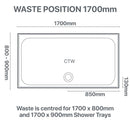 Merlyn Touchstone Slip Resistant Shower Tray 1700mm - Rectangular Dimensions