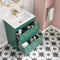 Miami 600mm Floorstanding 2-Drawer Vanity Unit With Basin Forest Green Lifestyle