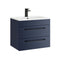 Miami 600 Wall Hung 2-Drawer Vanity Unit With Basin-Deep Blue