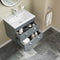Miami 600mm Wall Hung 2-Drawer Vanity Unit With Basin Lead Grey Lifestyle