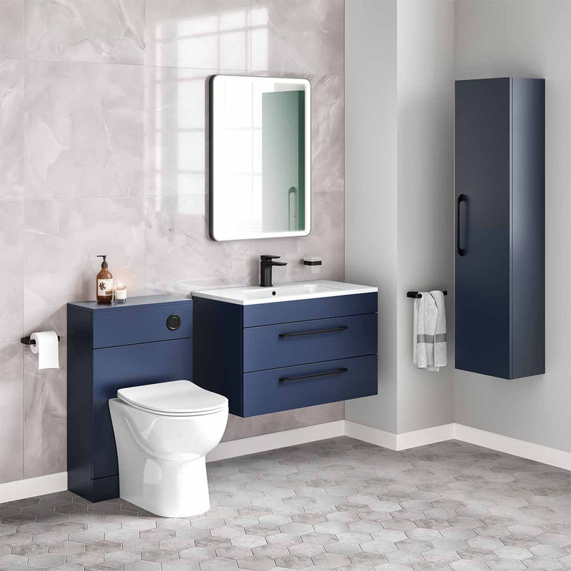 Miami 800 Wall Hung 2-Drawer Vanity Unit With Basin-Deep Blue-Lifestyle