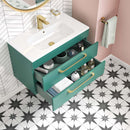 Miami 800mm Wall Hung 2-Drawer Vanity Unit With Basin - Forest Green Lifestyle