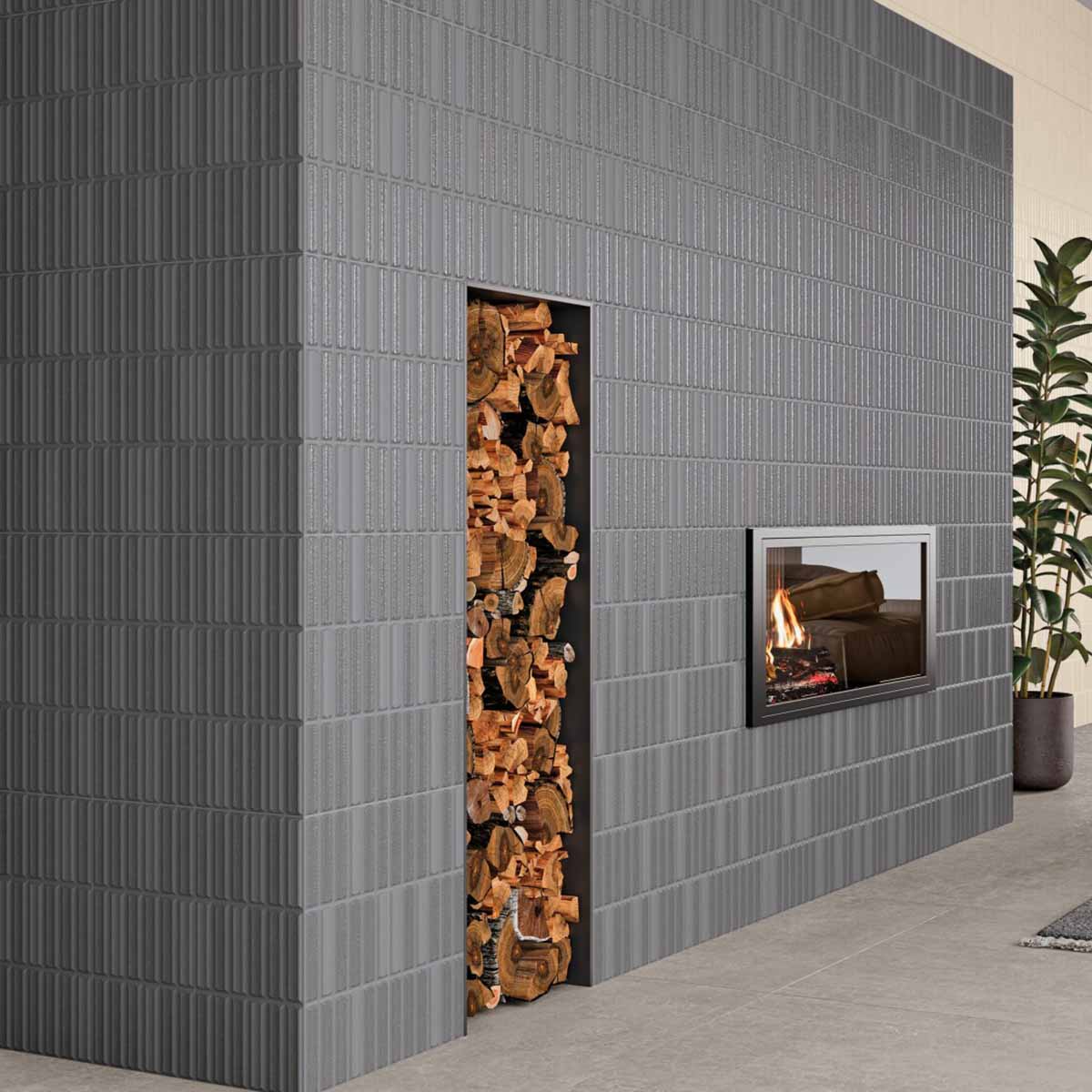 moves anthracite ceramic decor wall tile 20x40cm matt and gloss