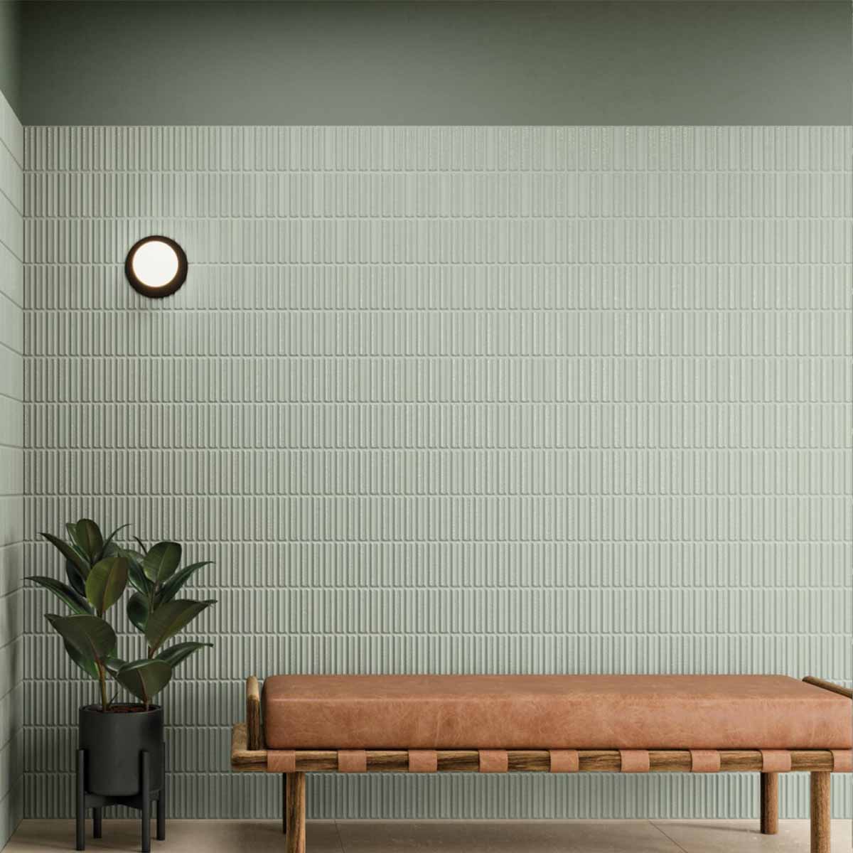 moves green ceramic decor wall tile 20x40cm matt and gloss