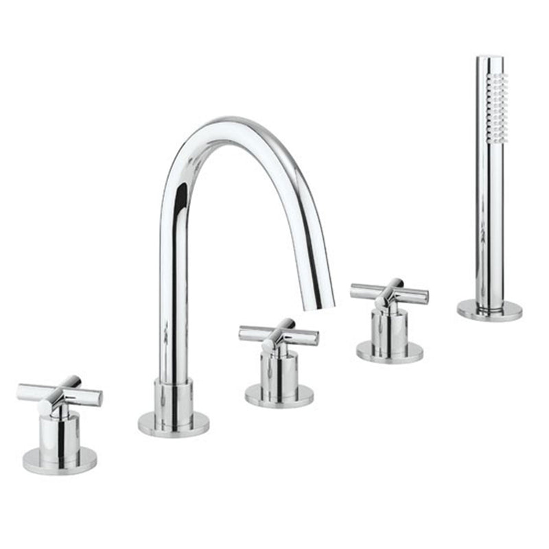 Crosswater MPRO Crosshead Deck Mounted 5 Tap Hole Bath Mixer with Shower Handset