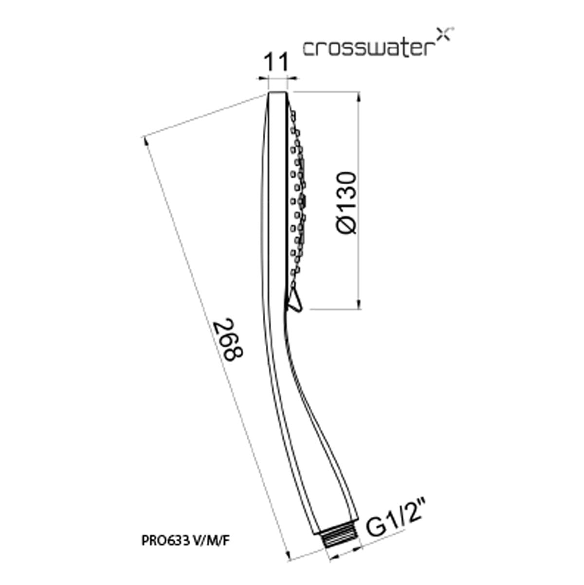 Crosswater MPRO Shower Slide Rail Handset Kit