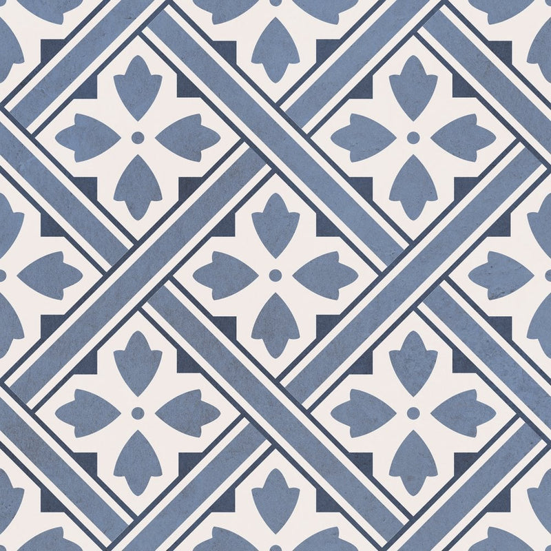 Laura Ashley Mr Jones Midnight Blue Floor Tile 33cm x 33cm