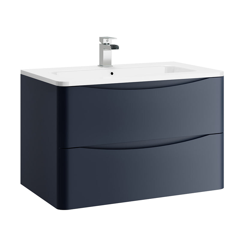 New York Wall Mounted 2-Drawer Vanity Unit With Basin