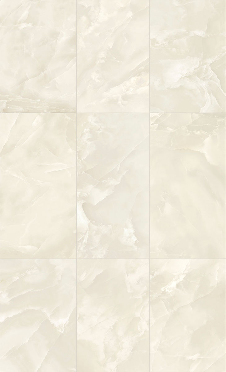 Deluxe Onyx Ivory Marble Effect Porcelain Tile 60x120cm Gloss