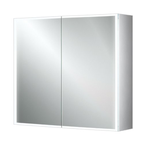 HiB Qubic LED Mirrored Cabinet With Charging Socket