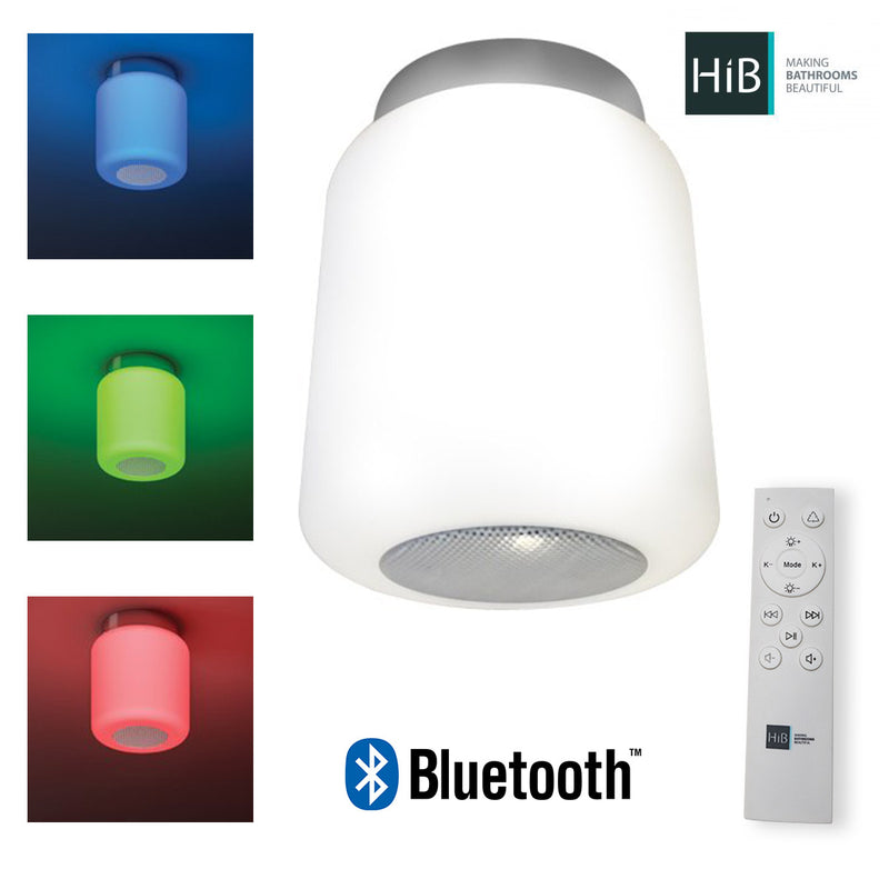 HiB Rhythm Colour Changing Ceiling Light With Bluetooth Speaker & Remote Control