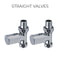 straight rad valves chrome