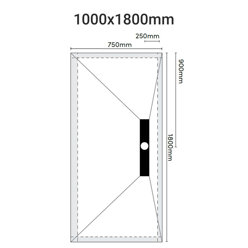 sharpslope linear drain 1000x1800mm dimensions