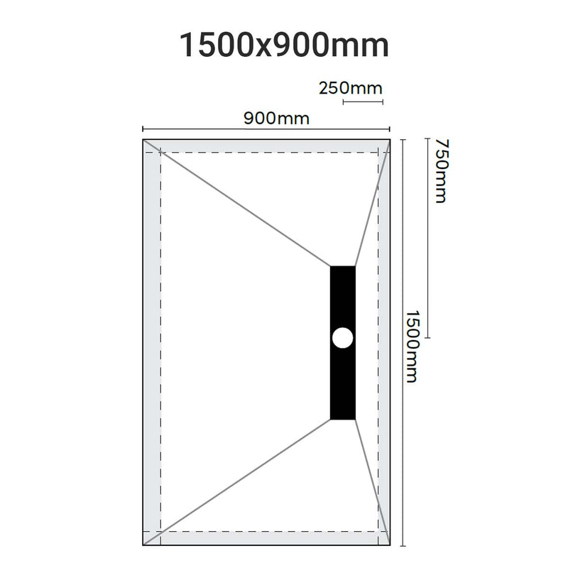 sharpslope linear drain 1500x900mm dimensions