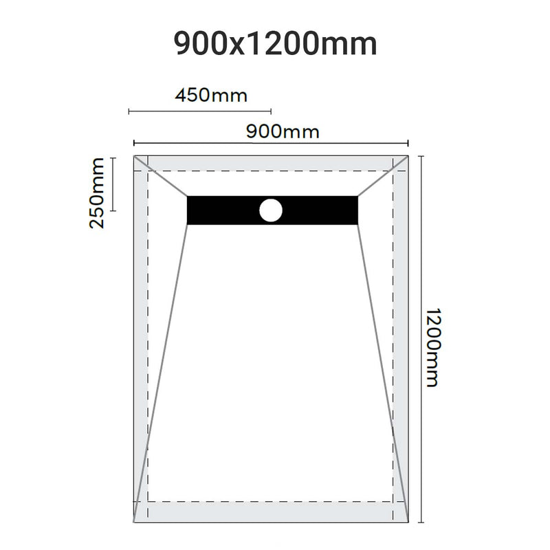 sharpslope linear drain 900x1200mm dimensions