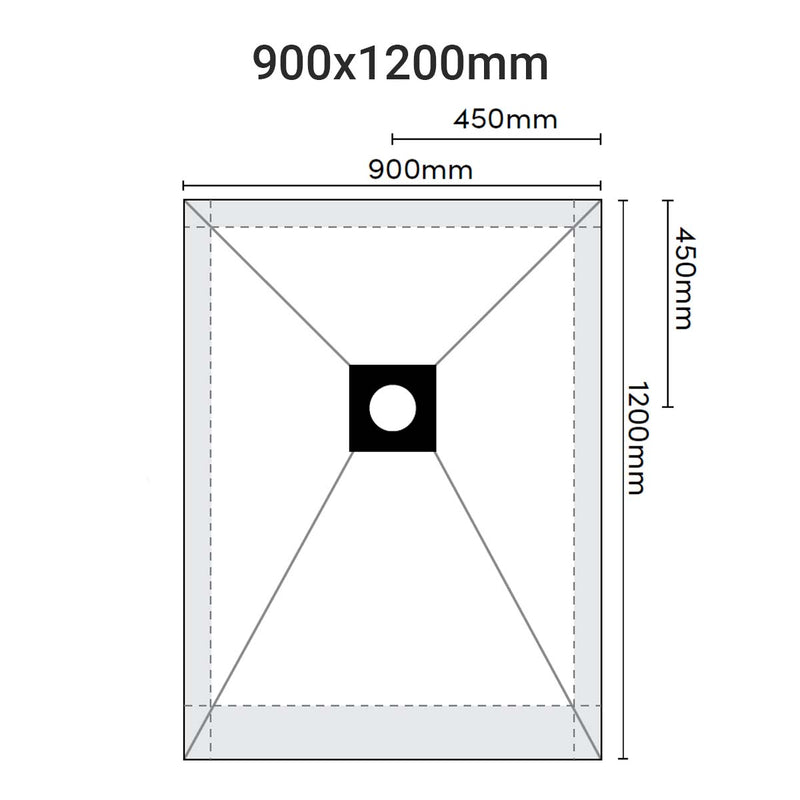 sharpslope square drain 900x1200mm dimensions