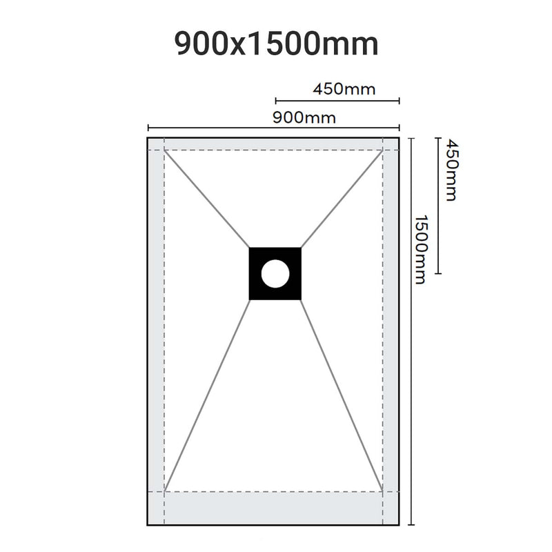 sharpslope square drain 900x1500mm dimensions