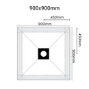 sharpslope square drain 900x900mm dimensions