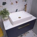 Shoreditch Single Drawer Wall Hung Vanity Unit With Worktop & Quad Basin