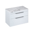 Shoreditch Double Drawer Wall Hung Vanity Unit With Worktop & Quad Basin