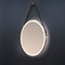 HiB Solstice Round LED Mirror With Brushed Brass Frame and Decorative Strap