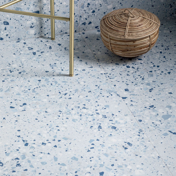 Terrazzo Lusso Blue Full-Bodied Porcelain Tile Matt 60x60cm