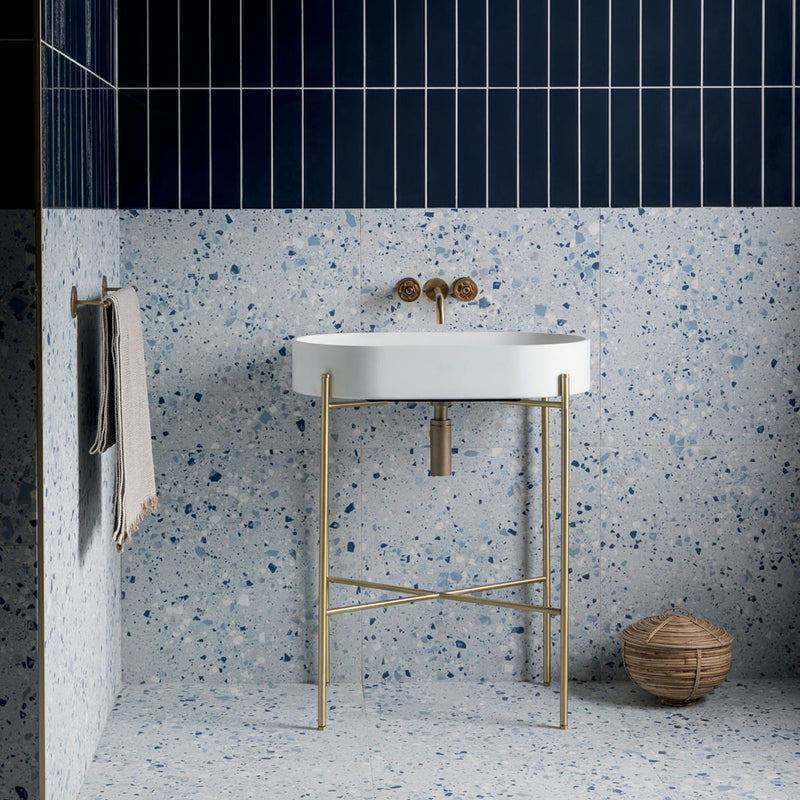 Terrazzo Lusso Blue Full-Bodied Porcelain Tile Matt 60x60cm Deluxe  Bathrooms