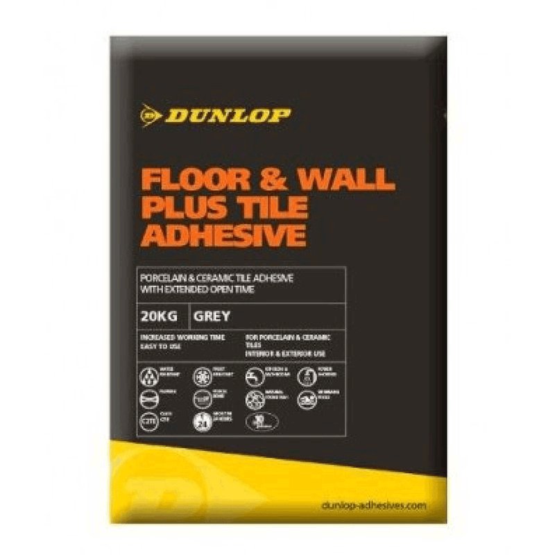 Dunlop Floor & Wall Slow Set Plus Tile Adhesive - White
