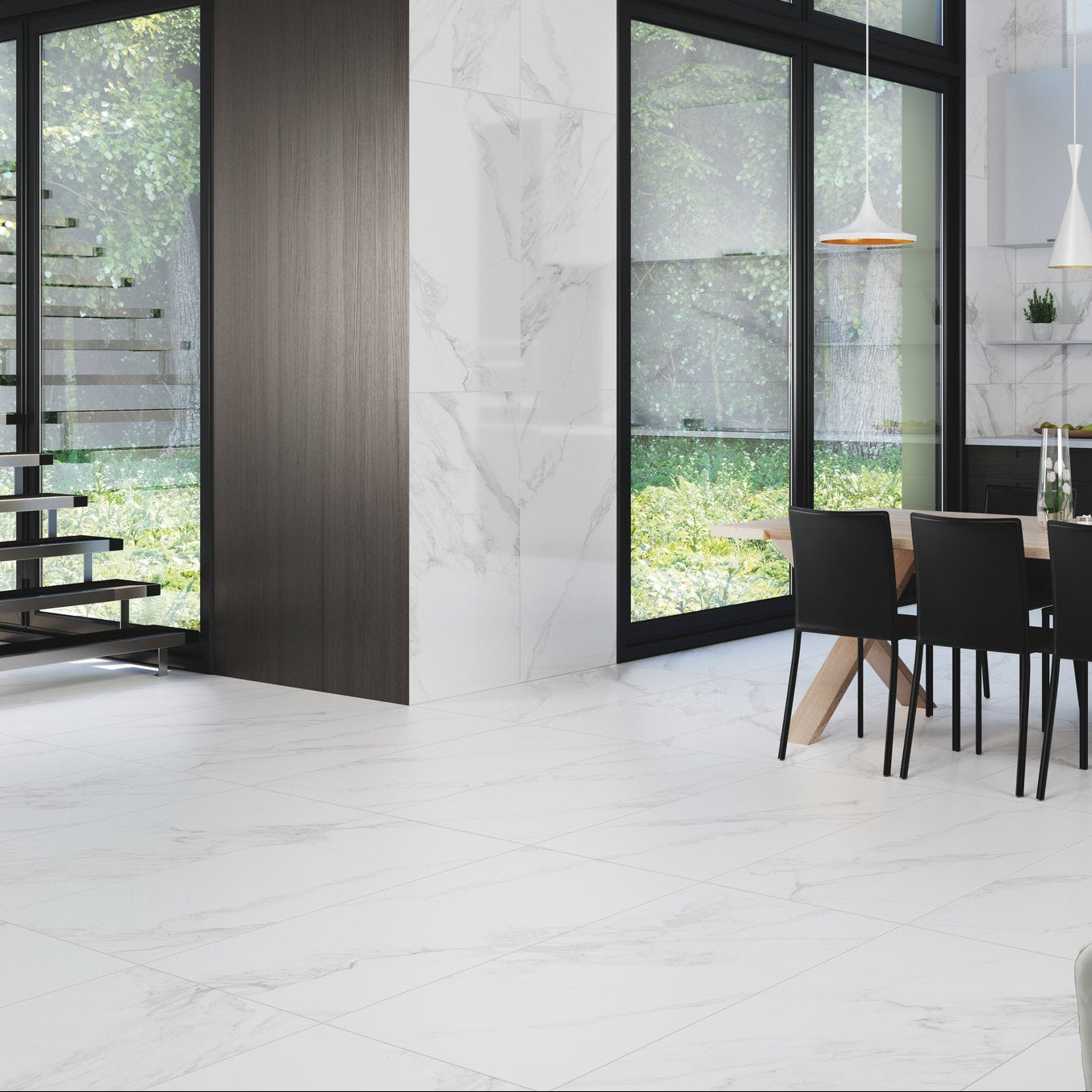Torano Bianco Marble Effect Tile Natural Matt 60x120cm