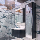 Utopia Lustre Wall Hung Bathroom Tall Storage Mirror Cabinet indigo